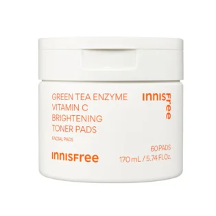 Innisfree  Green Tea Enzyme Vitamin C Brightening + Exfoliating Toner Pads