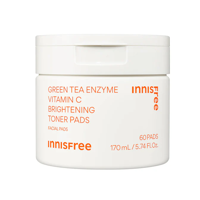 Innisfree Green Tea Enzyme Vitamin C Brightening + Exfoliating Toner Pads
